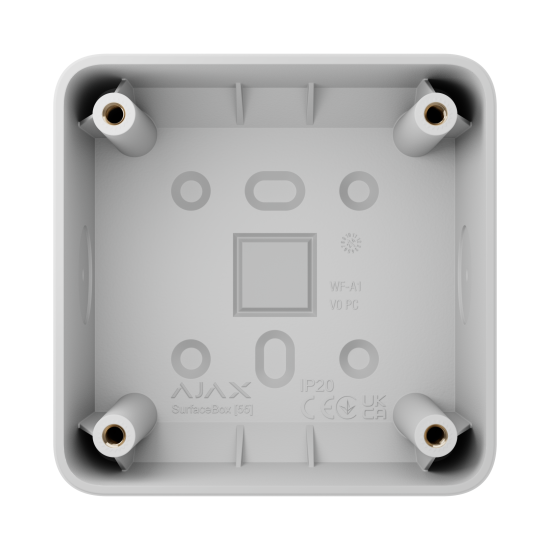 Коробка для зовнішнього монтажу Ajax SurfaceBox для пристрою LightSwitch чи Outlet White