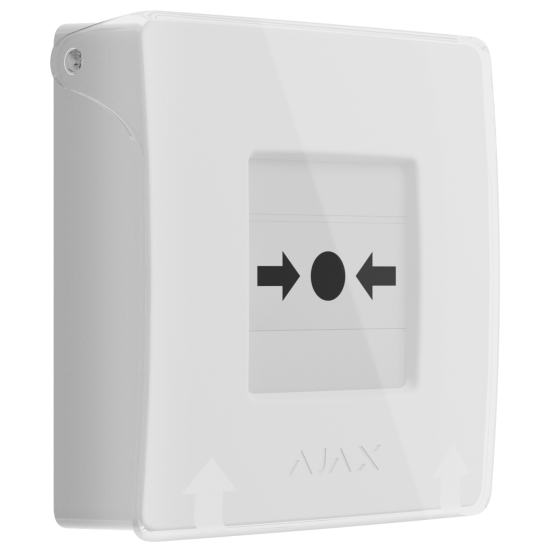 Бездротова програмована кнопка з механізмом скидання Ajax ManualCallPoint Jeweller White