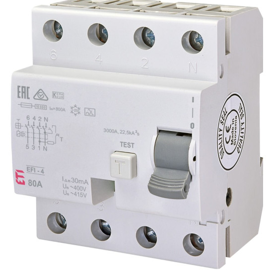 ПЗВ ETI 002062545 EFI-4 80/0.03 тип A (10kA)