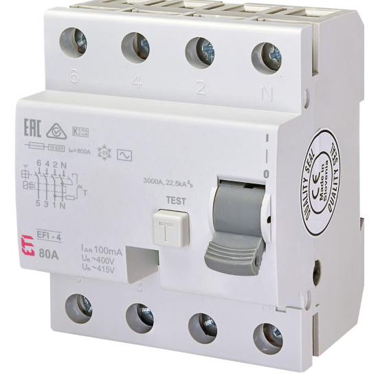 ПЗВ ETI 002063145 EFI-4 80/0.1 тип AC (10kA)