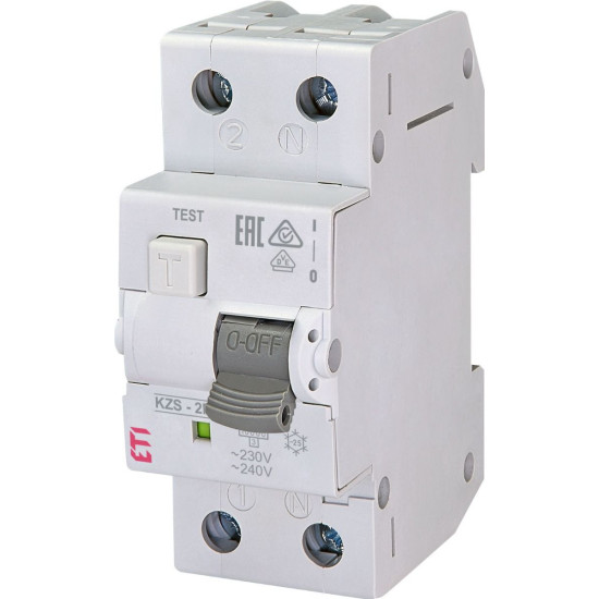 Диференціальний автомат ETI 002173101 KZS-2M B 6/0.03 тип AC (10kA)