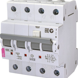 Диференціальний автомат ETI 002174001 KZS-4M 3p+NB 6/0.03 тип AC (6kA)