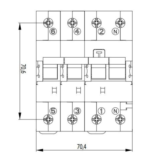 Диференціальний автомат ETI 002174002 KZS-4M 3p+NB 10/0.03 тип AC (6kA)