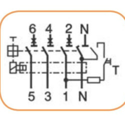Диференціальний автомат ETI 002174921 KZS-4M 3p+NC 6/0.03 тип A (6kA)