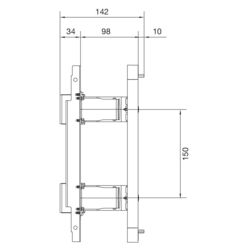 Вставний блок Hager UD21B3 Univers для модульних апаратів 2х10М 300x250мм