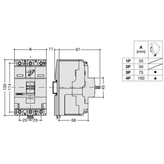 Корпусний роз'єднувач Hager HCA161H x160 In= 160А 4P