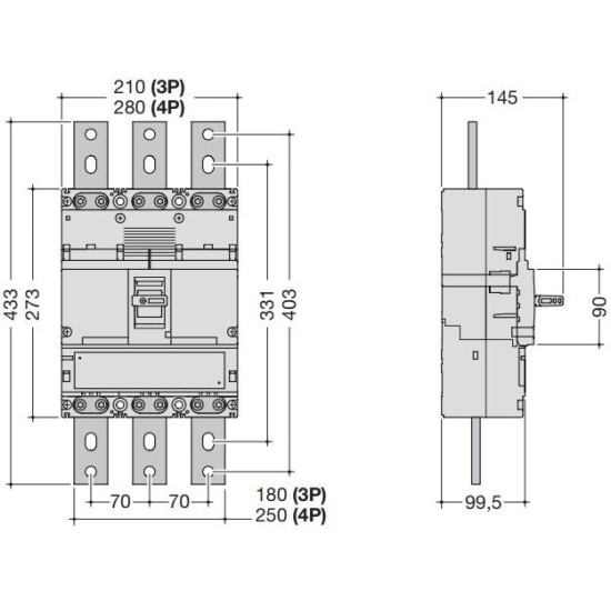 Корпусний роз'єднувач Hager HCE971H h1000 In= 1000А 4P