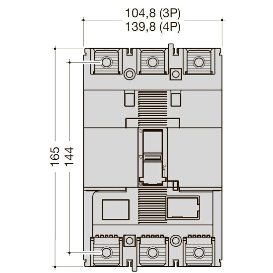 Автоматичний вимикач Hager HEC251H h250 In=250А 4P 70кА LSI