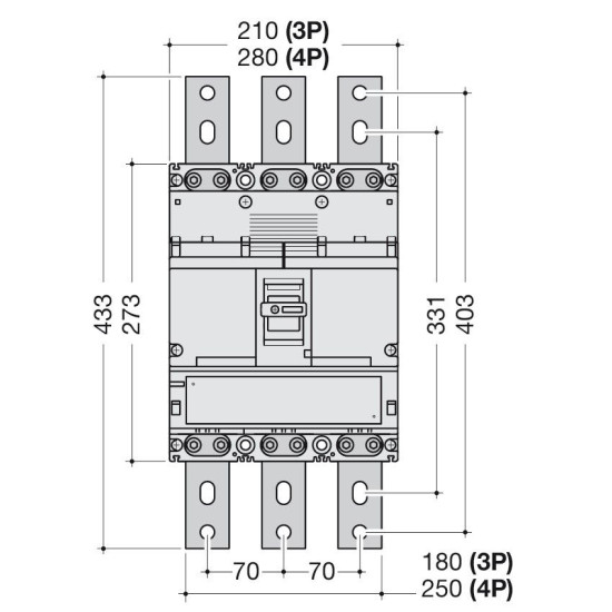 Автоматичний вимикач Hager HEE970H h1000 In=1000А 3P 70кА LSI