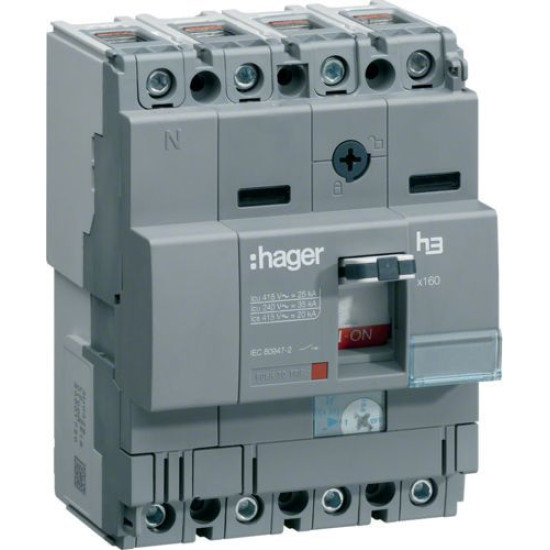 Автоматичний вимикач Hager HHA126H x160 In=125А 4P 25кА