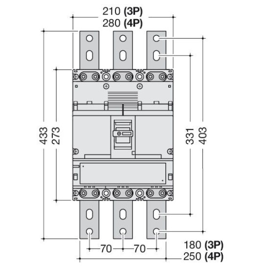 Автоматичний вимикач Hager HNE801H h1000 In=800А 4P 50кА LSI