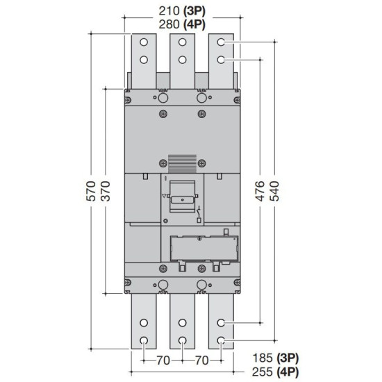 Автоматичний вимикач Hager HNF991H h1600 In=1600А 4P 50кА LSI