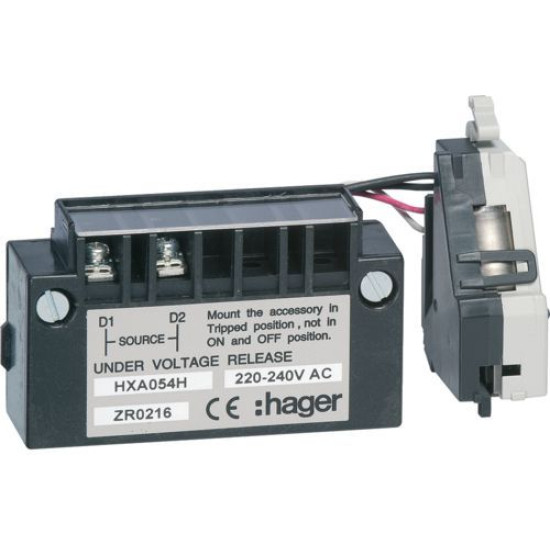 Розчіплювач мінімальної напруги Hager HXA054H з витримкою x250 220-240В АС