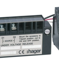 Розчіплювач мінімальної напруги Hager HXA055H з витримкою x250 380-415В АС