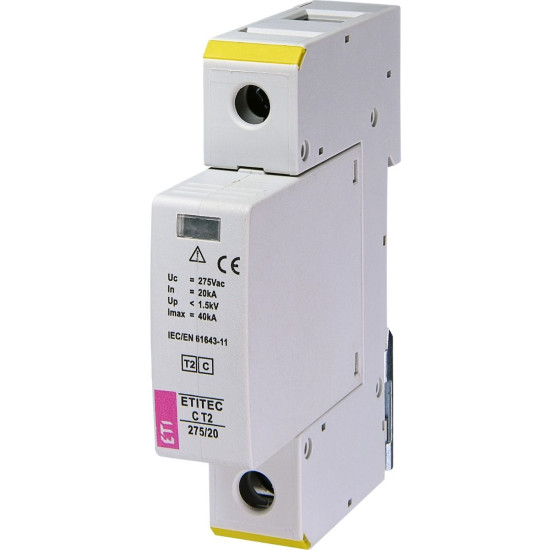 Обмежувач перенапруги ETI 002440393 ETITEC C T2 275/20 (1+0) 1p