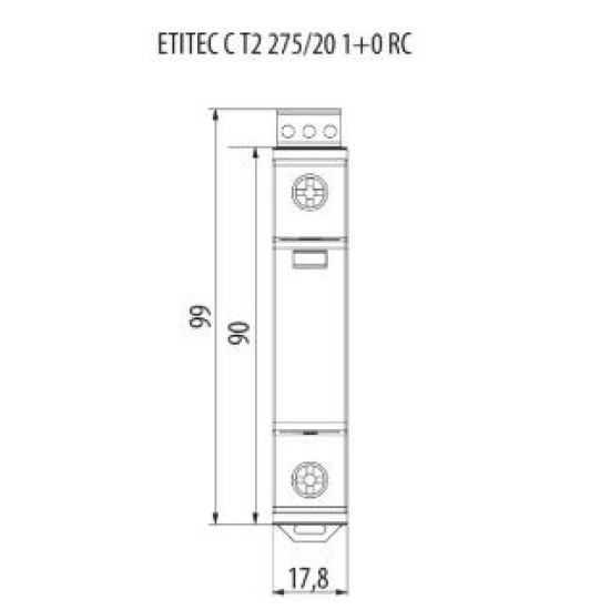 Обмежувач перенапруги ETI 002440393 ETITEC C T2 275/20 (1+0) 1p