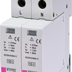 Обмежувач перенапруги ETI 002440398 ETITEC C T2 275/20 (2+0) 2p RC