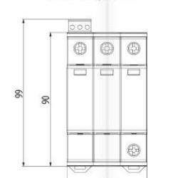 Обмежувач перенапруги ETI 002440399 ETITEC C T2 275/20 (3+0) 3p