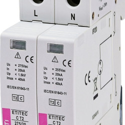Обмежувач перенапруги ETI 002440401 ETITEC C T2 275/20 (1+1) 2p