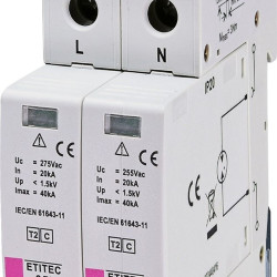 Обмежувач перенапруги ETI 002440402 ETITEC C T2 275/20 (1+1) 2p RC