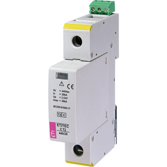 Обмежувач перенапруги ETI 002440406 ETITEC C T2 440/20 (1+0) 1p RC