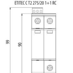 Обмежувач перенапруги ETI 002440409 ETITEC C T2 440/20 (2+0) 2p