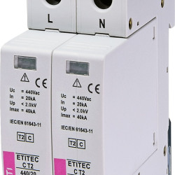 Обмежувач перенапруги ETI 002440409 ETITEC C T2 440/20 (2+0) 2p