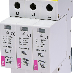 Обмежувач перенапруги ETI 002440411 ETITEC C T2 440/20 (3+0) 3p