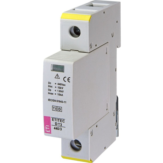 Обмежувач перенапруги ETI 002440419 ETITEC D T3 440/3 (1+0) 1p