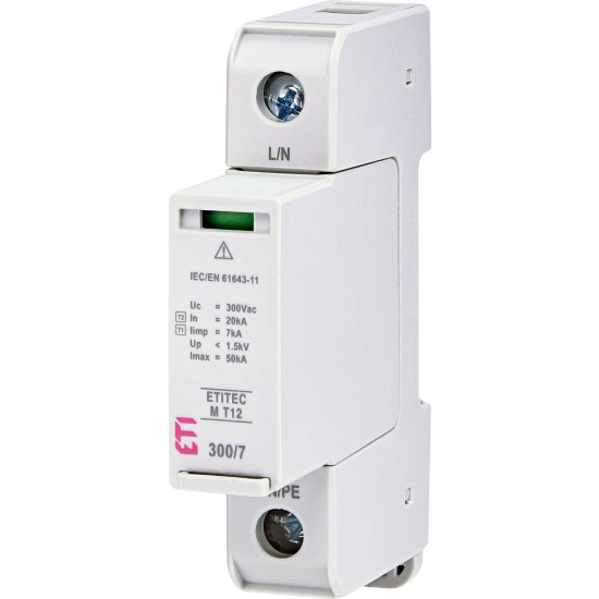 Обмежувач перенапруги ETI 002440500 ETITEC M T12 300/7 (1+0 2p TNC)