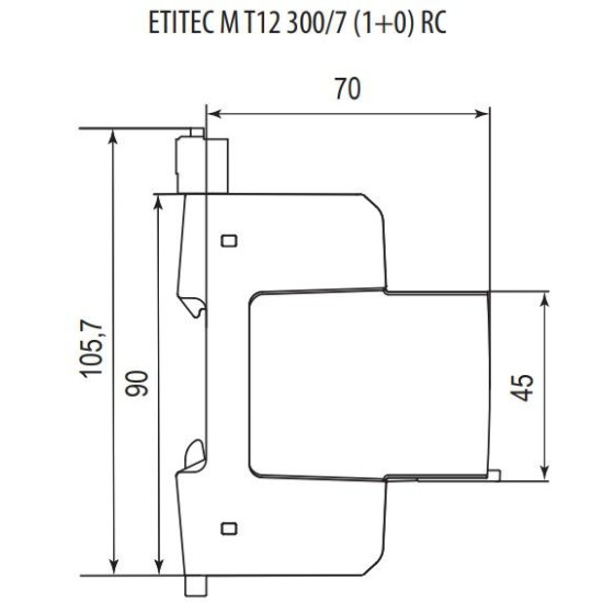 Обмежувач перенапруги ETI 002440500 ETITEC M T12 300/7 (1+0 2p TNC)