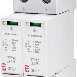 Обмежувач перенапруги ETI 002440502 ETITEC M T12 300/7 (2+0 2p TNC-S)