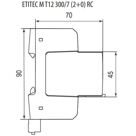 Обмежувач перенапруги ETI 002440502 ETITEC M T12 300/7 (2+0 2p TNC-S)