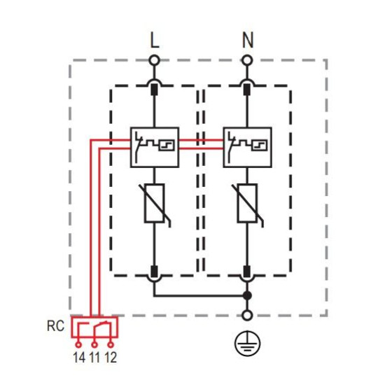 Обмежувач перенапруги ETI 002440502 ETITEC M T12 300/7 (2+0 2p TNC-S)