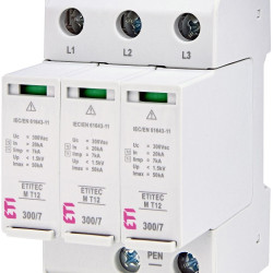 Обмежувач перенапруги ETI 002440504 ETITEC M T12 300/7 (3+0 3p TNC)