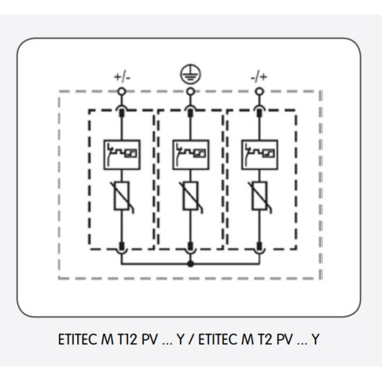 Обмежувач перенапруги ETI 002440514 ETITEC M T12 PV 1500/10 Y RC (для PV систем)