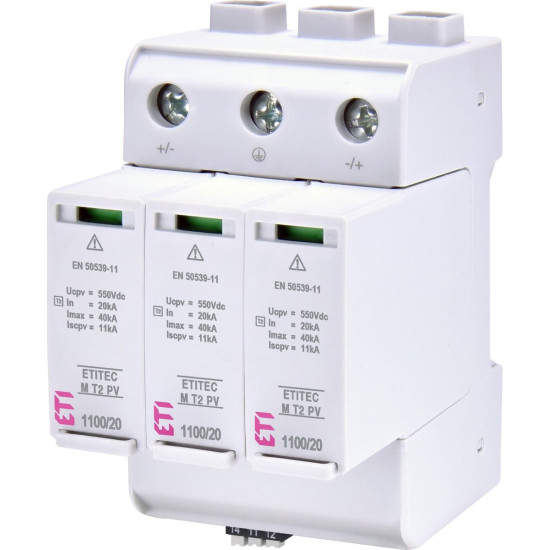 Обмежувач перенапруги ETI 002440516 ETITEC M T2 PV 1100/20 Y RC (для PV систем)