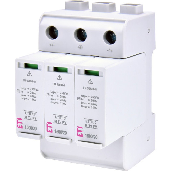 Обмежувач перенапруги ETI 002440517 ETITEC M T2 PV 1500/20 Y (для PV систем)