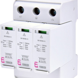 Обмежувач перенапруги ETI 002440518 ETITEC M T2 PV 1500/20 Y RC (для PV систем)