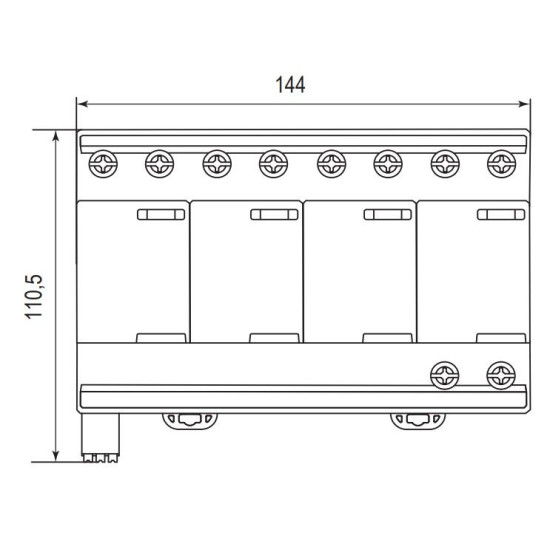 Обмежувач перенапруги ETI 002440562 ETITEC SM T12 300/25 (3+1 8p TT TN-S)