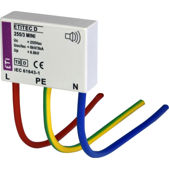 Обмежувач перенапруги ETI 002441632 ETITEC D 255/3 (2+0) MINI