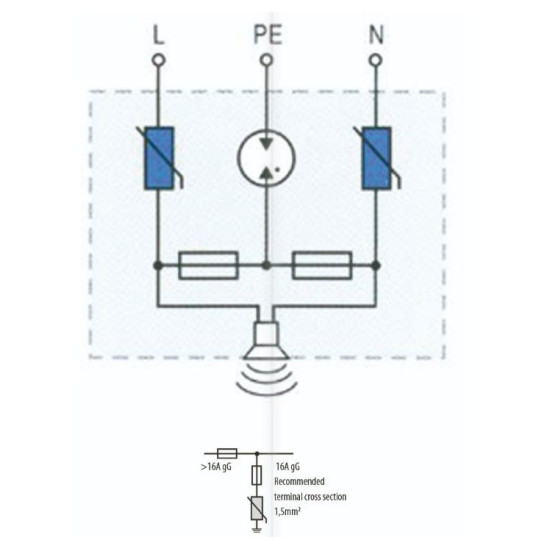 Обмежувач перенапруги ETI 002441632 ETITEC D 255/3 (2+0) MINI