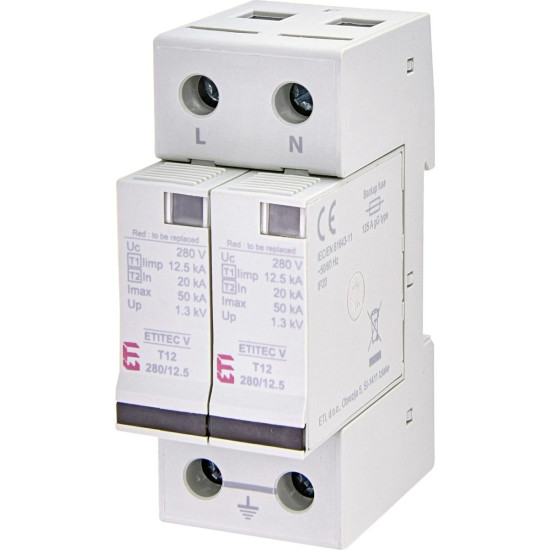 Обмежувач перенапруги ETI 002442902 ETITEC V T12 280/12.5 (2+0)