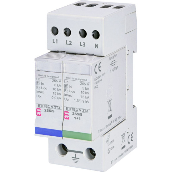 Обмежувач перенапруги ETI 002442971 ETITEC V 2T3 255/5 (4+0)
