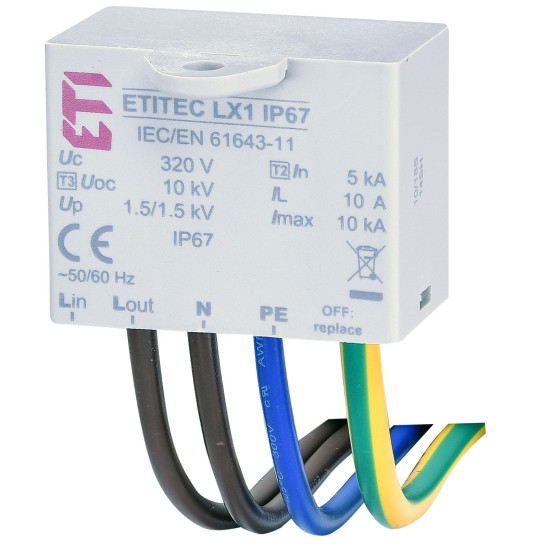 Обмежувач перенапруги ETI 002442983 ETITEC LX1 IP67