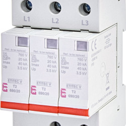 Обмежувач перенапруги ETI 002442988 ETITEC V T2 690/20 3+0 RC