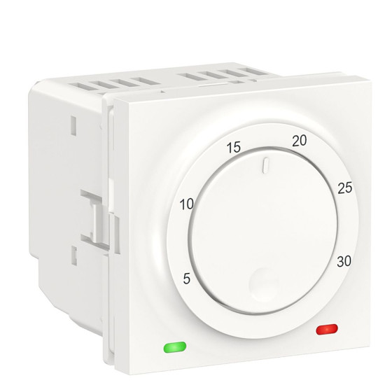 Кімнатний термостат Schneider Electric NU350118 із вбудованим датчиком 8А (білий)