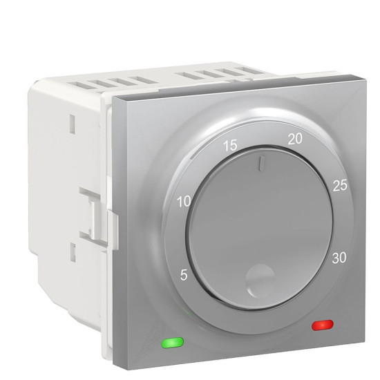 Кімнатний термостат Schneider Electric NU350130 із вбудованим датчиком 8А (алюміній)