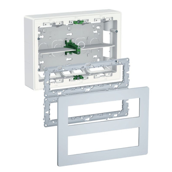 Антибактеріальна установча коробка Schneider Electric NU121020 Unica System+ 2х5