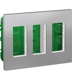 Вбудована коробка Schneider Electric NU173430 Unica System+ 3х2 (алюміній)